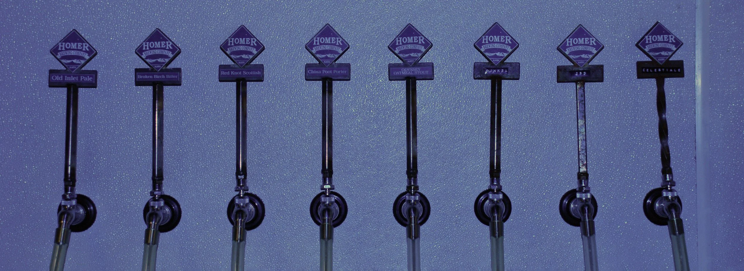 Homer Brewing Company tap handles
